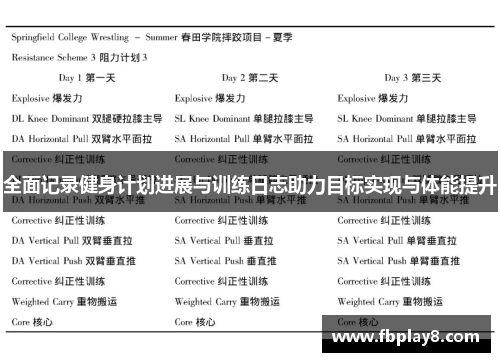 全面记录健身计划进展与训练日志助力目标实现与体能提升